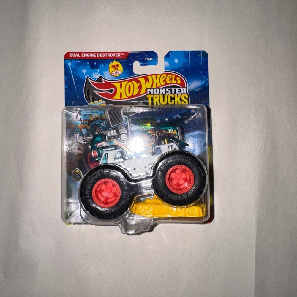 Hot Wheels Monster Trucks Dual Engine Destroyer Teal Semi Truck 1:64‎ FYJ44 NEW